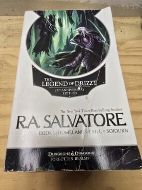 R.A. Salvatore "The Legend of Drizzt" 25th Anniversary Paperback - White & Black